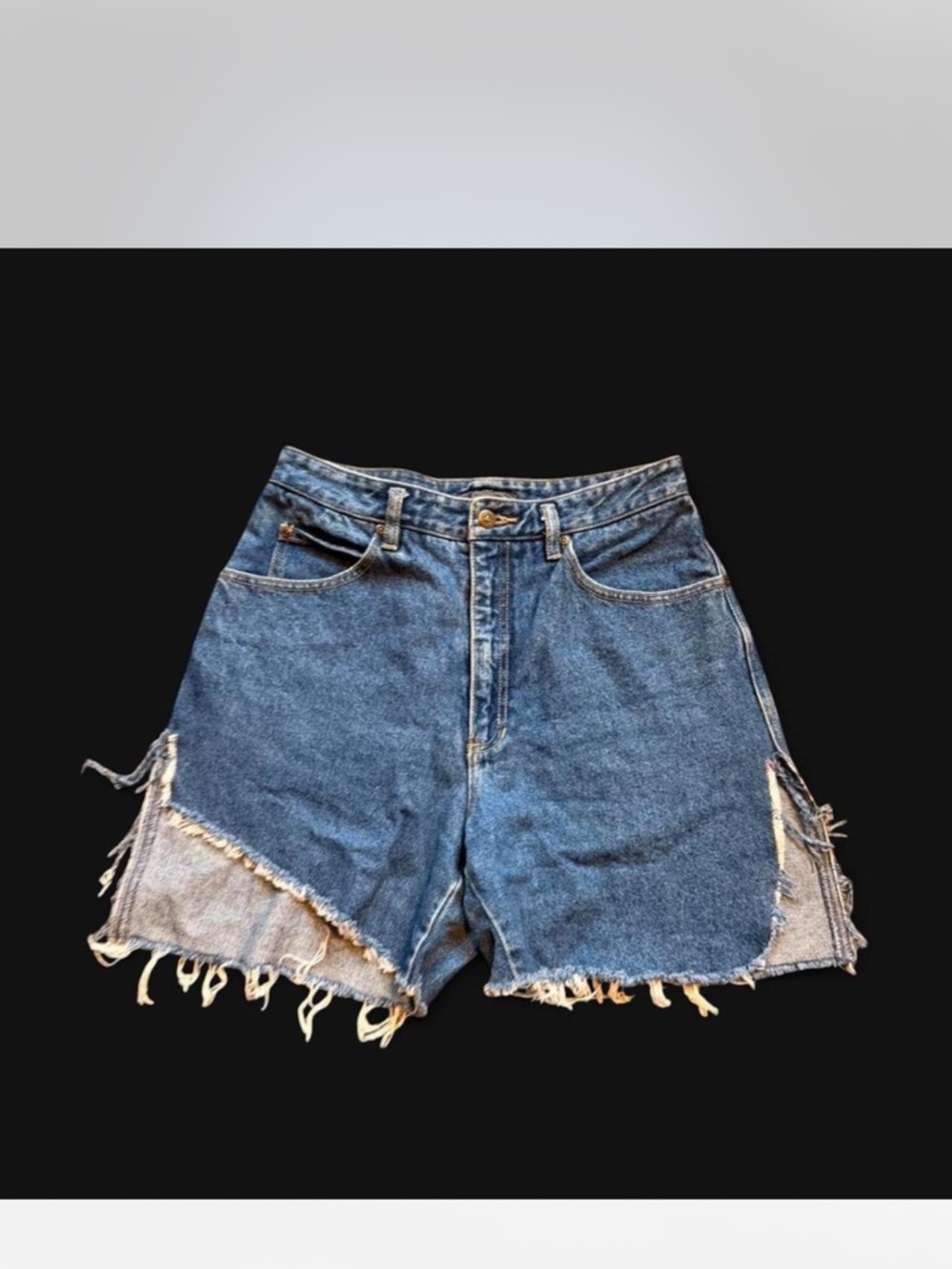 Classic Blue Denim Frayed Hem Women’s Shorts